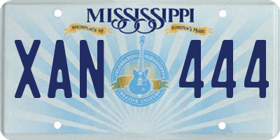 MS license plate XAN444