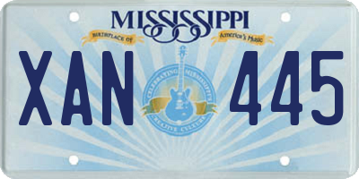 MS license plate XAN445