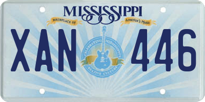 MS license plate XAN446