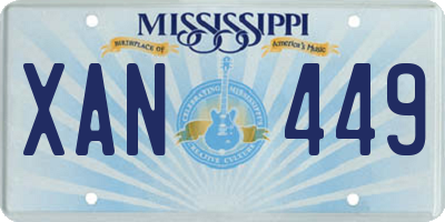 MS license plate XAN449