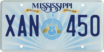 MS license plate XAN450