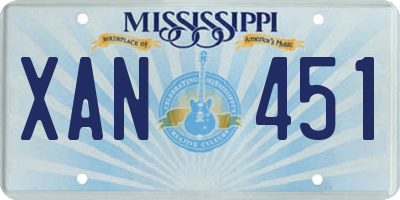 MS license plate XAN451