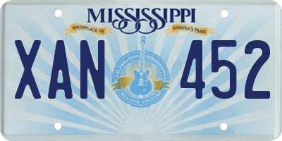 MS license plate XAN452
