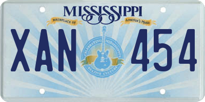 MS license plate XAN454