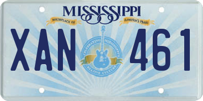 MS license plate XAN461