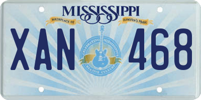 MS license plate XAN468