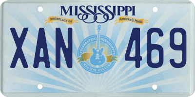 MS license plate XAN469