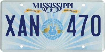 MS license plate XAN470