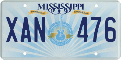MS license plate XAN476
