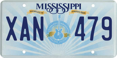 MS license plate XAN479