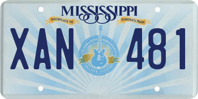 MS license plate XAN481