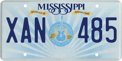 MS license plate XAN485