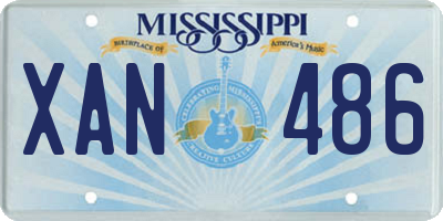 MS license plate XAN486