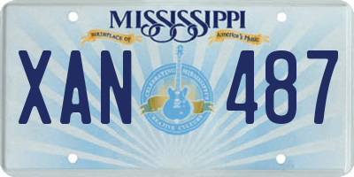MS license plate XAN487