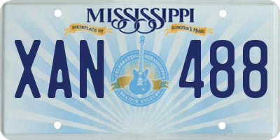 MS license plate XAN488