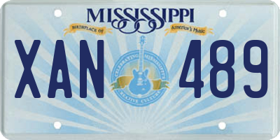 MS license plate XAN489