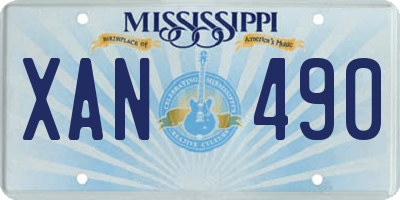 MS license plate XAN490