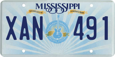 MS license plate XAN491