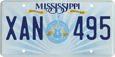 MS license plate XAN495