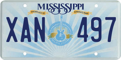MS license plate XAN497