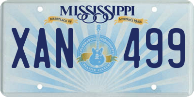 MS license plate XAN499