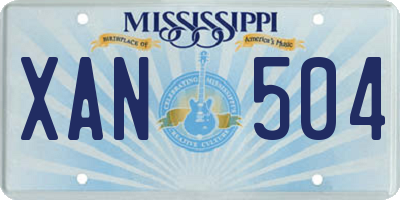 MS license plate XAN504