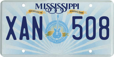 MS license plate XAN508