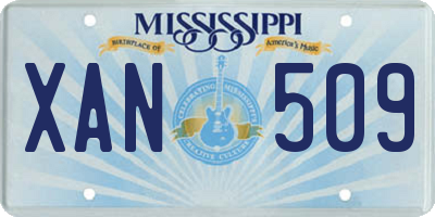 MS license plate XAN509