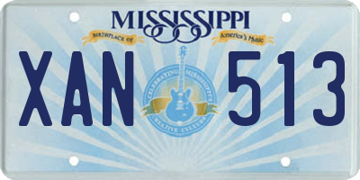 MS license plate XAN513