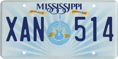 MS license plate XAN514