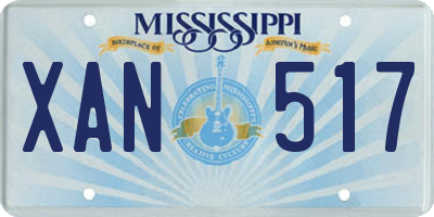 MS license plate XAN517