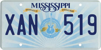 MS license plate XAN519