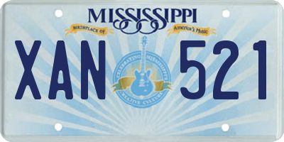MS license plate XAN521