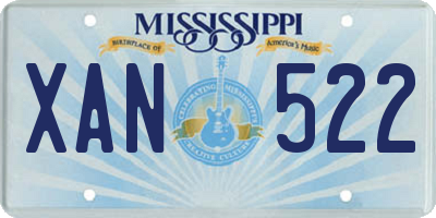 MS license plate XAN522