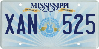MS license plate XAN525