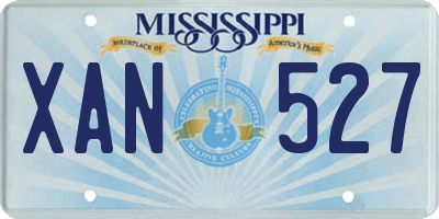 MS license plate XAN527