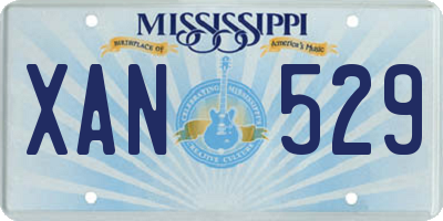 MS license plate XAN529
