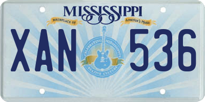 MS license plate XAN536