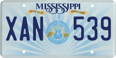 MS license plate XAN539