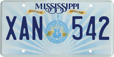 MS license plate XAN542