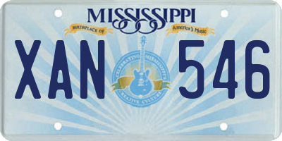 MS license plate XAN546