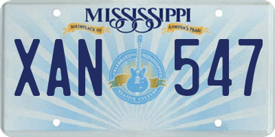 MS license plate XAN547