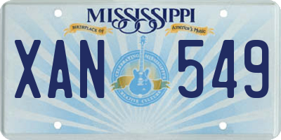 MS license plate XAN549