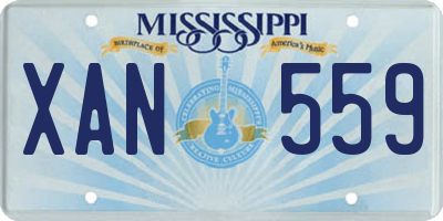 MS license plate XAN559
