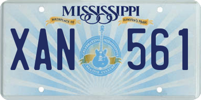 MS license plate XAN561
