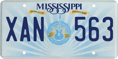 MS license plate XAN563