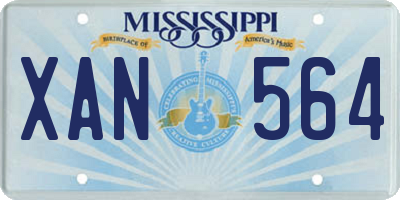 MS license plate XAN564