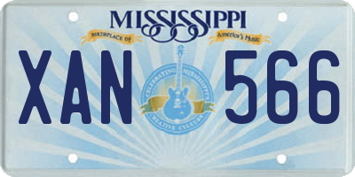MS license plate XAN566