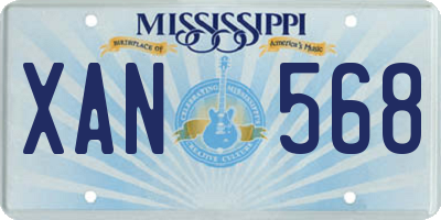 MS license plate XAN568