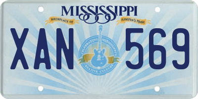 MS license plate XAN569